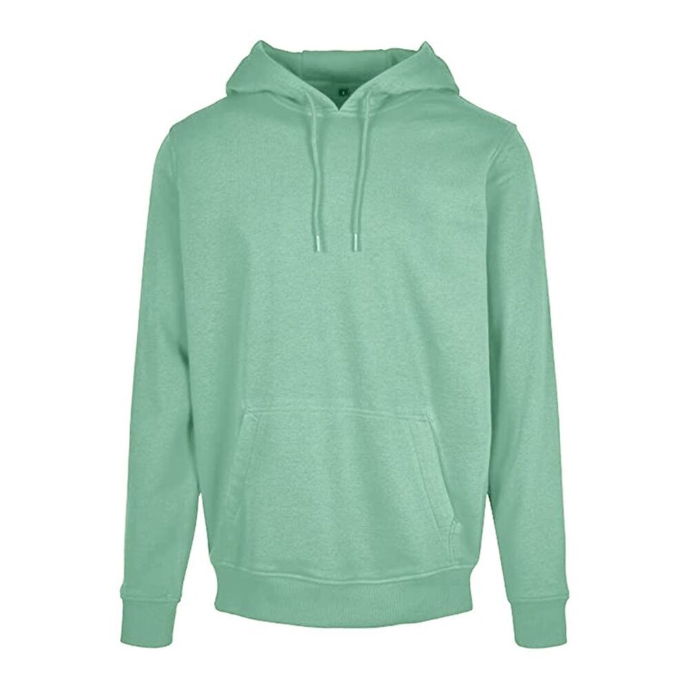 Build Your Brand Mens Heavy Pullover Hoodie / Neo Mint